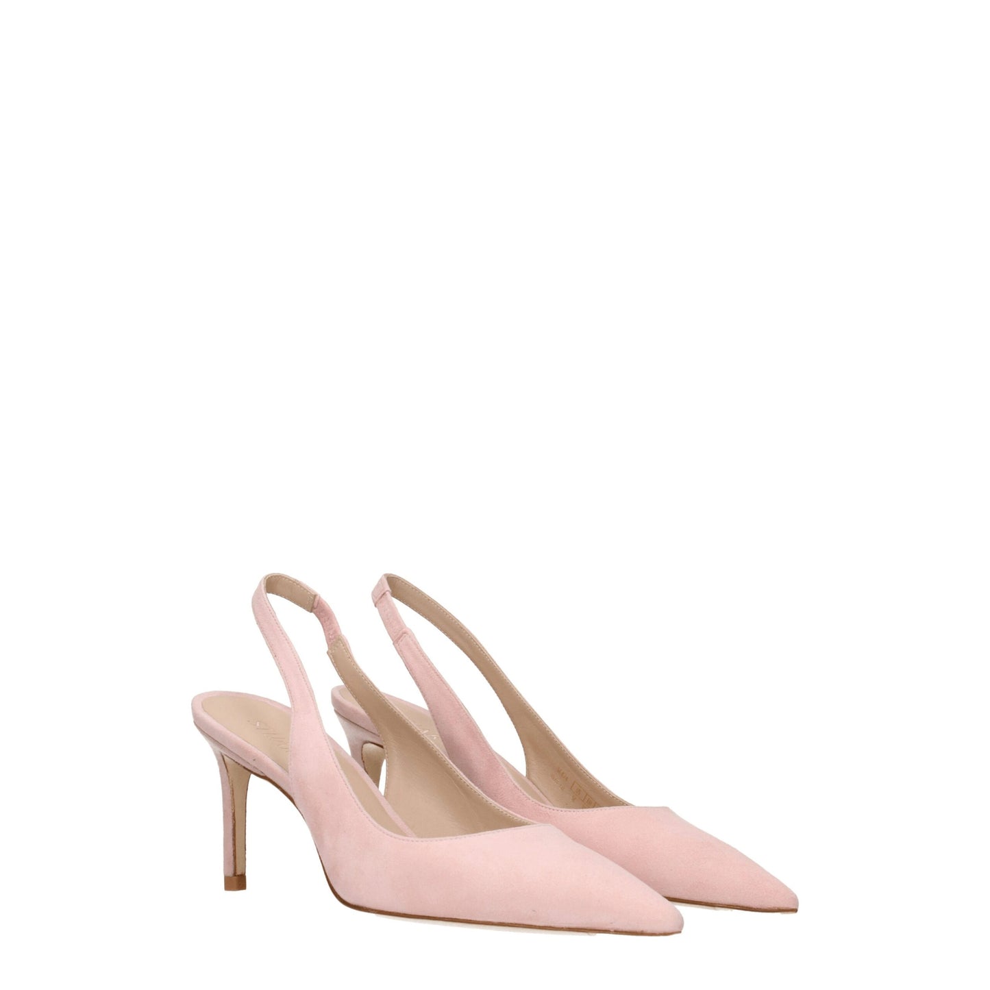 Stuart Weitzman roze leren pumps met een gemiddelde hak.
