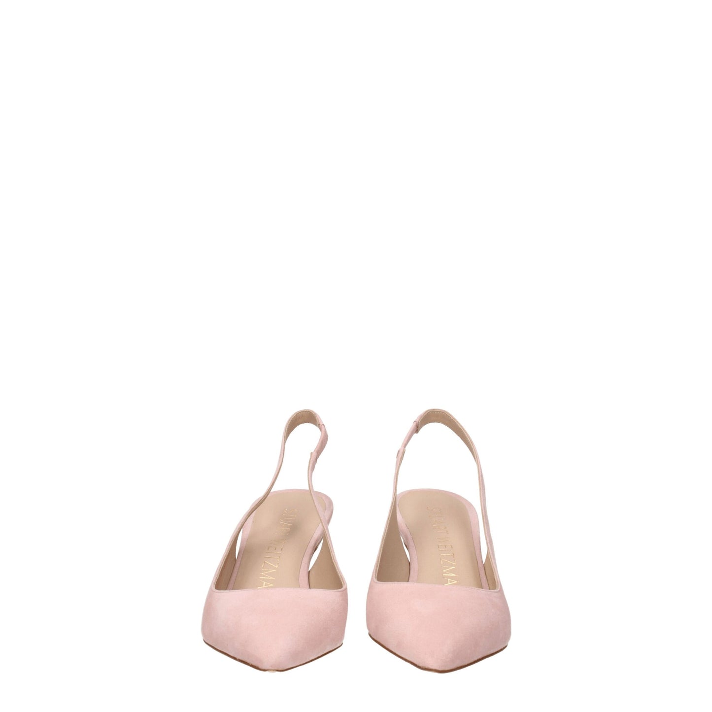 Stuart Weitzman roze leren pumps met een gemiddelde hak.