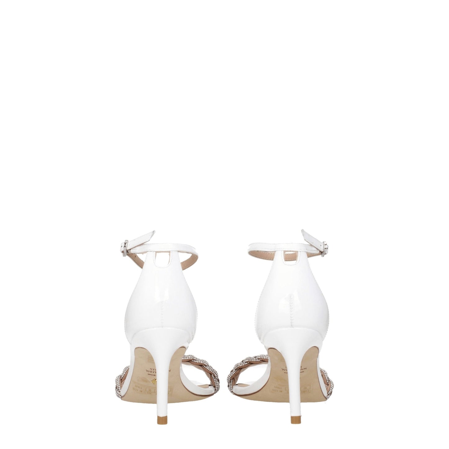 Stuart Weitzman witte leren stiletto hakken sandalen