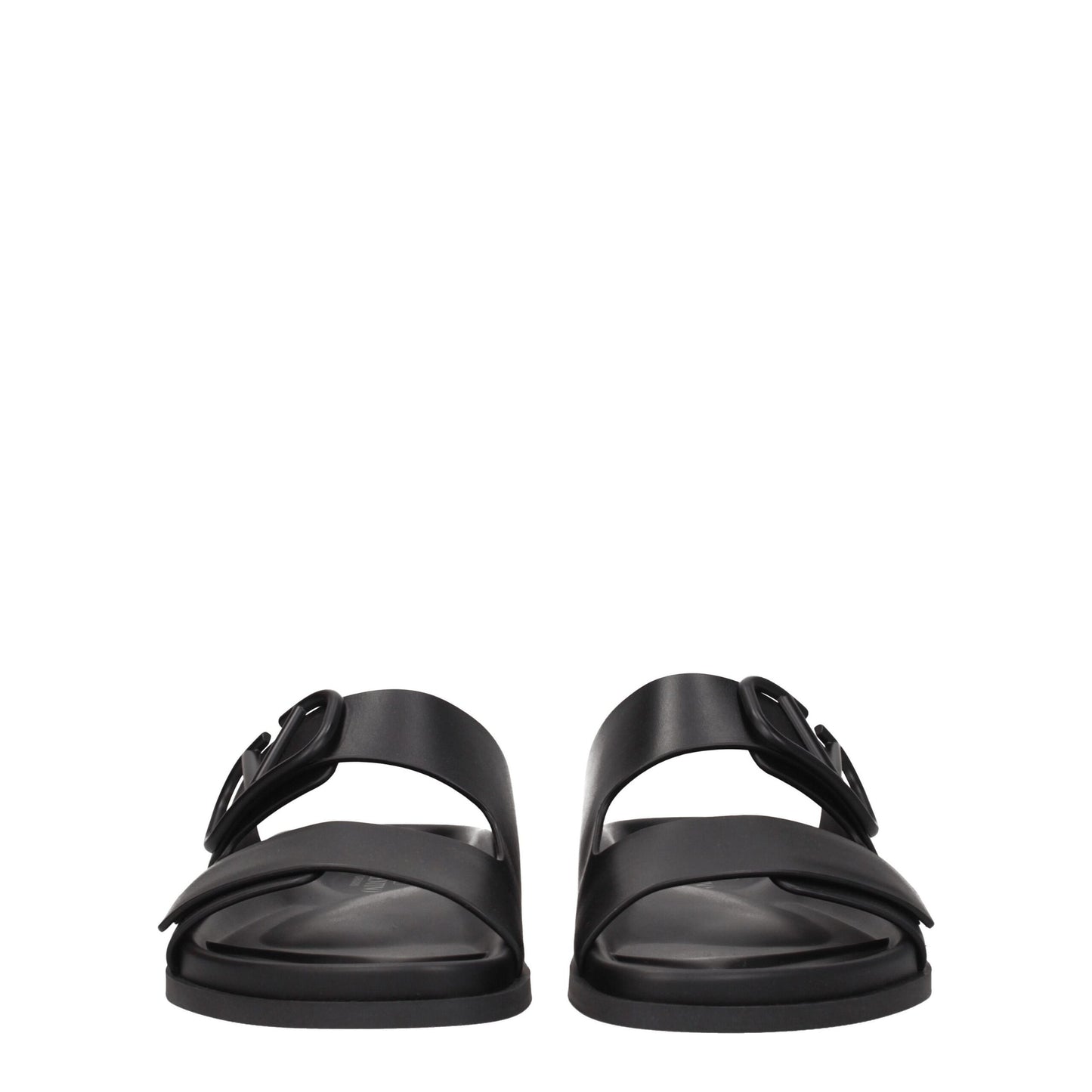 Sandales-chaussons en cuir noir Valentino Garavani
