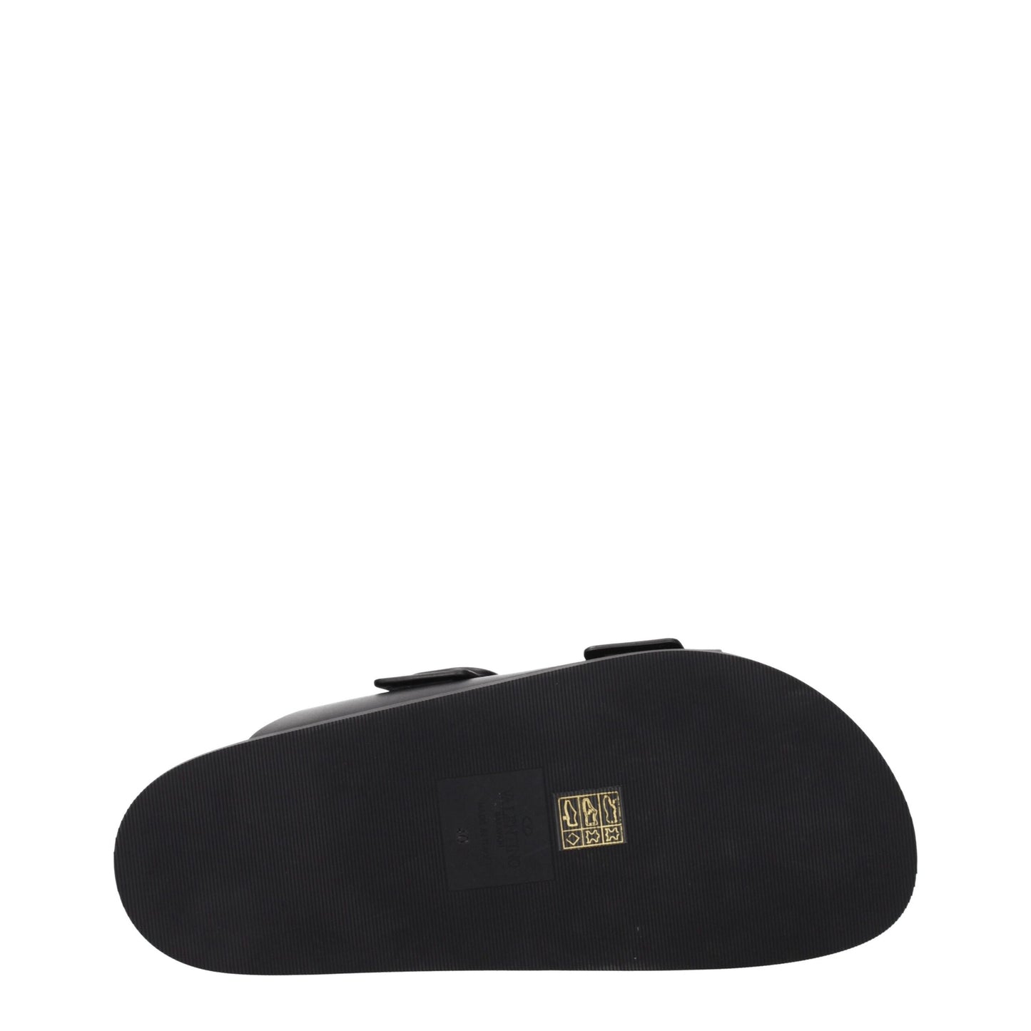 Sandales-chaussons en cuir noir Valentino Garavani