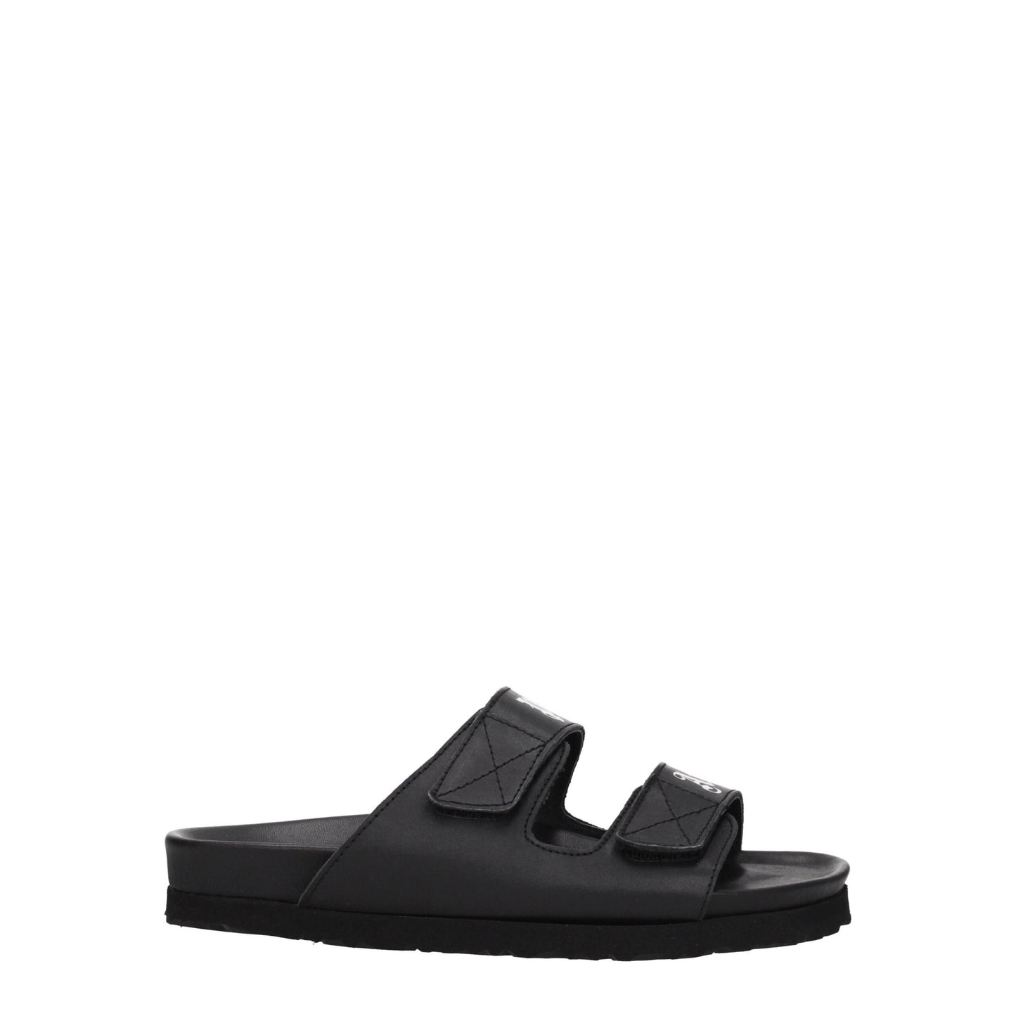 Palm Angels Zwarte Lederen Platte Sandalen