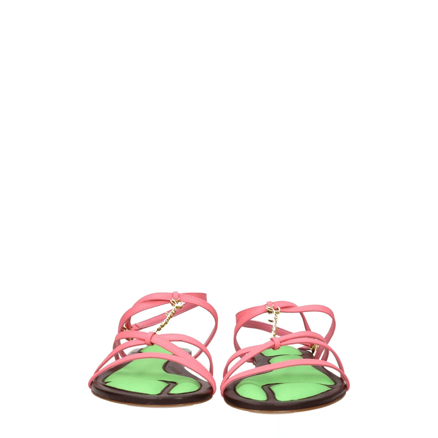 Jacquemus Roze Lederen Platte Sandalen