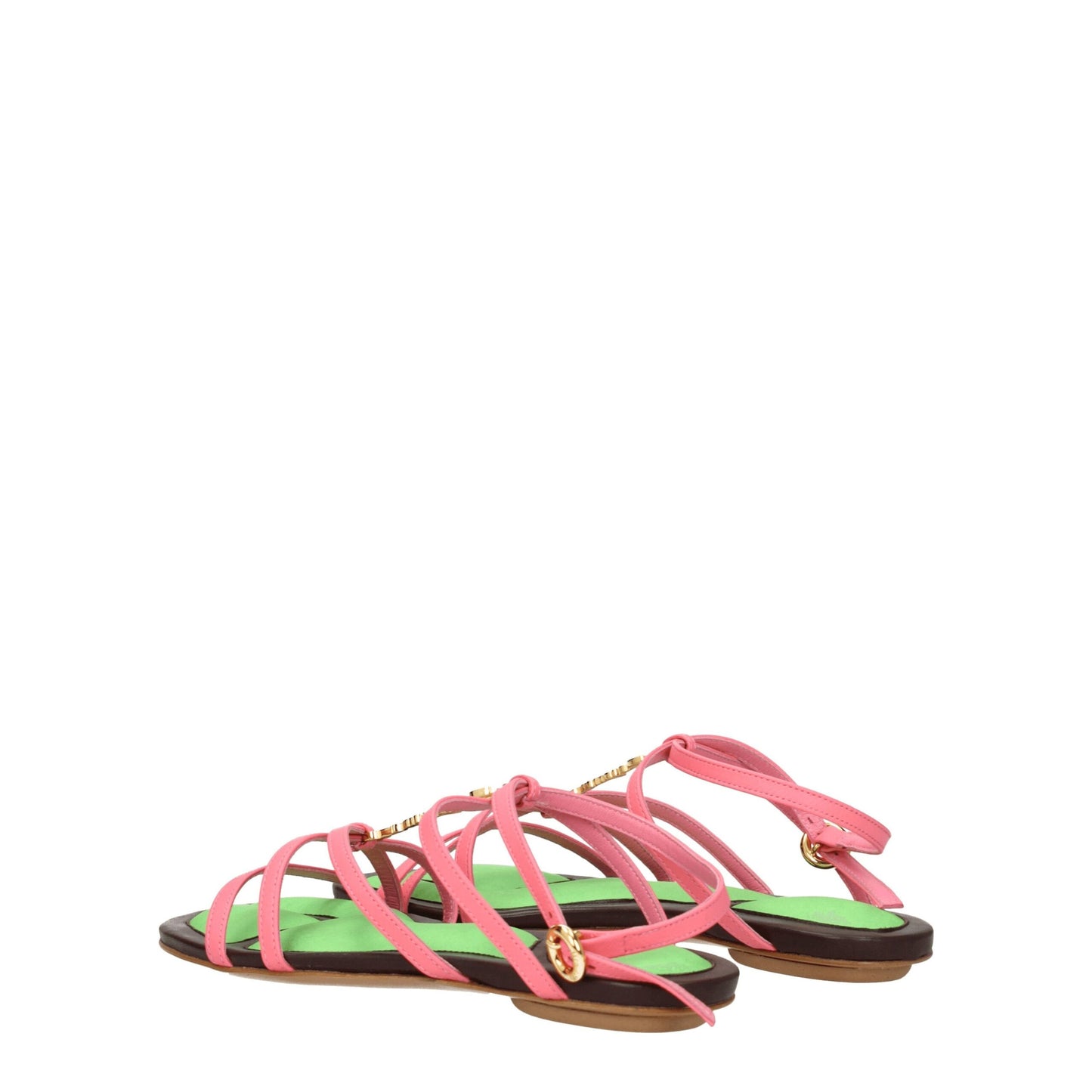 Jacquemus Roze Lederen Platte Sandalen