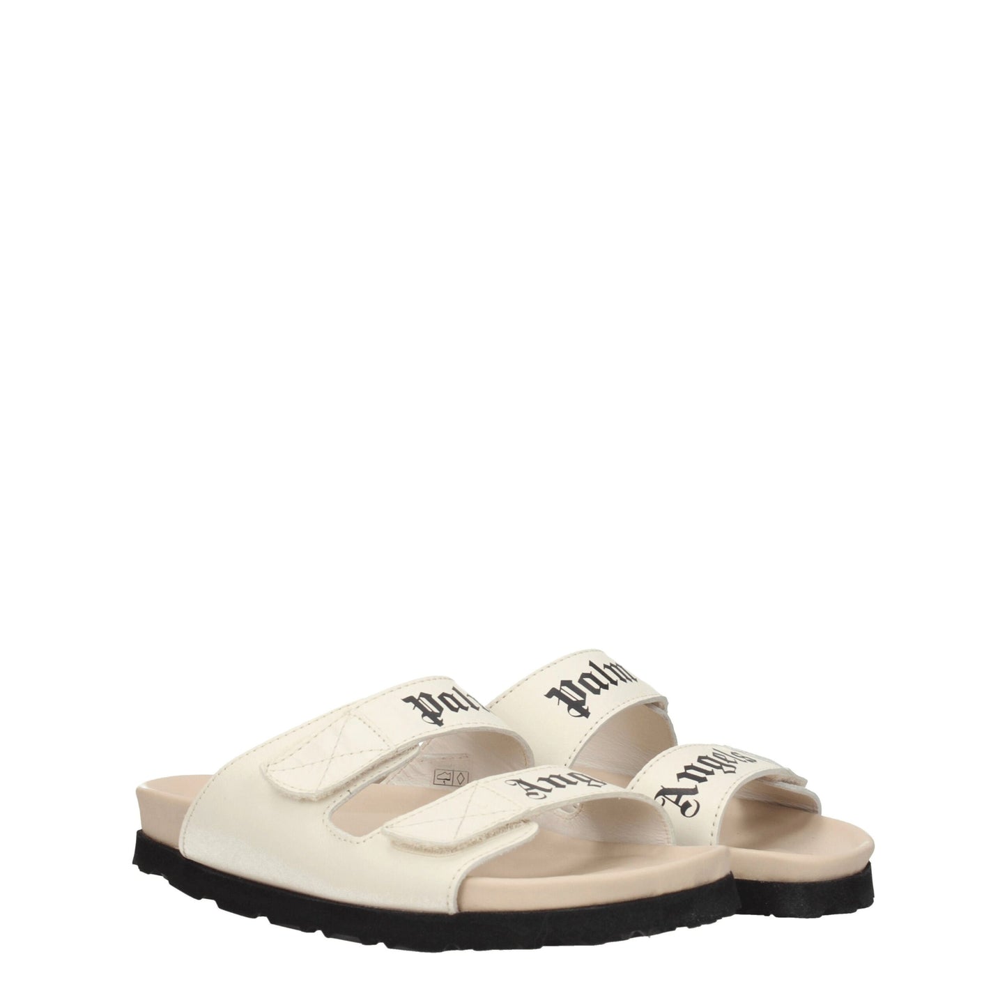 Palm Angels Beige Lederen Platte Sandalen