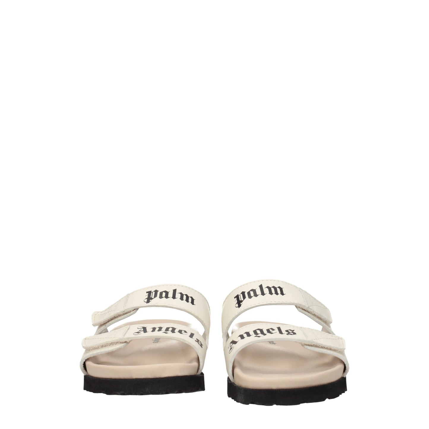 Palm Angels Beige Lederen Platte Sandalen