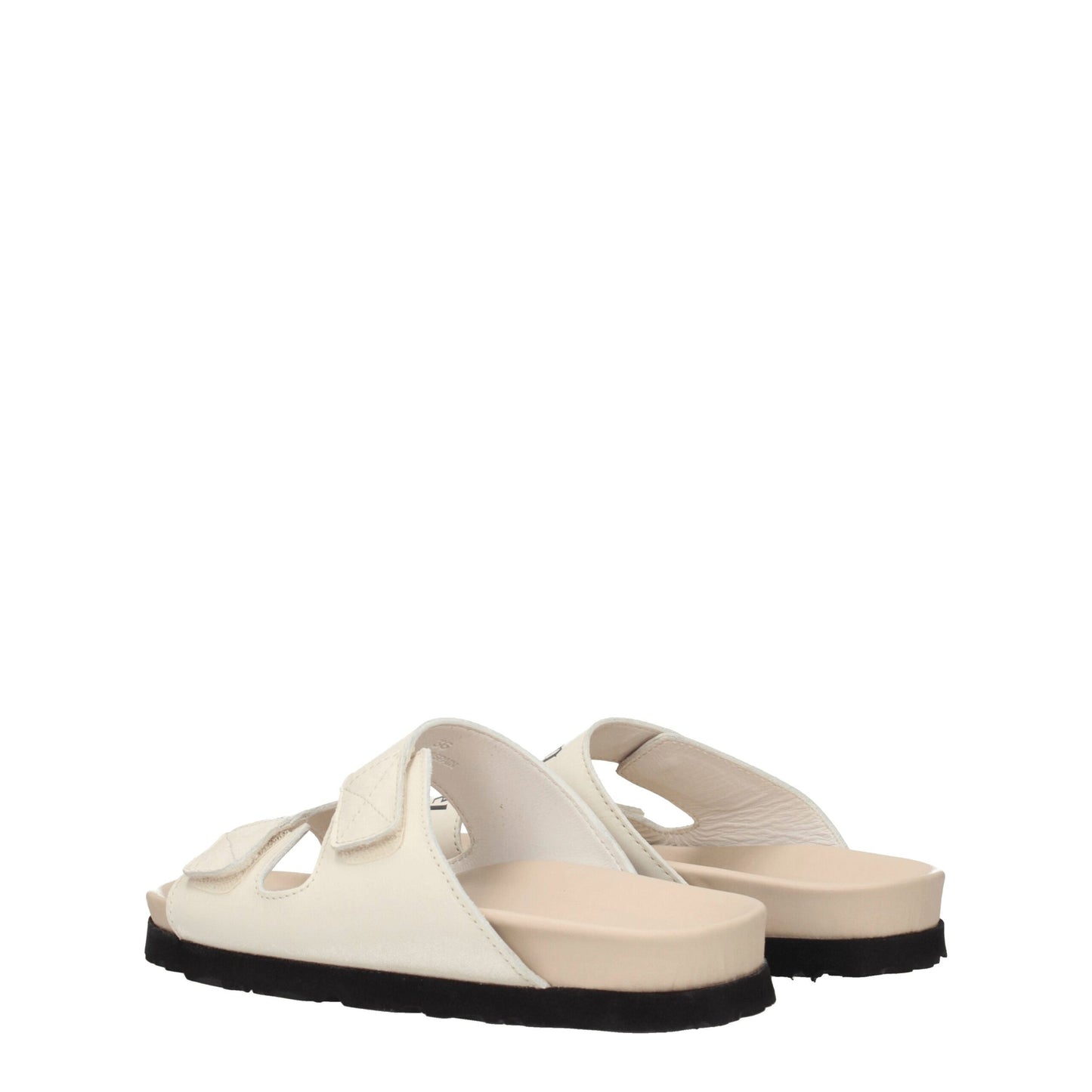 Palm Angels Beige Lederen Platte Sandalen