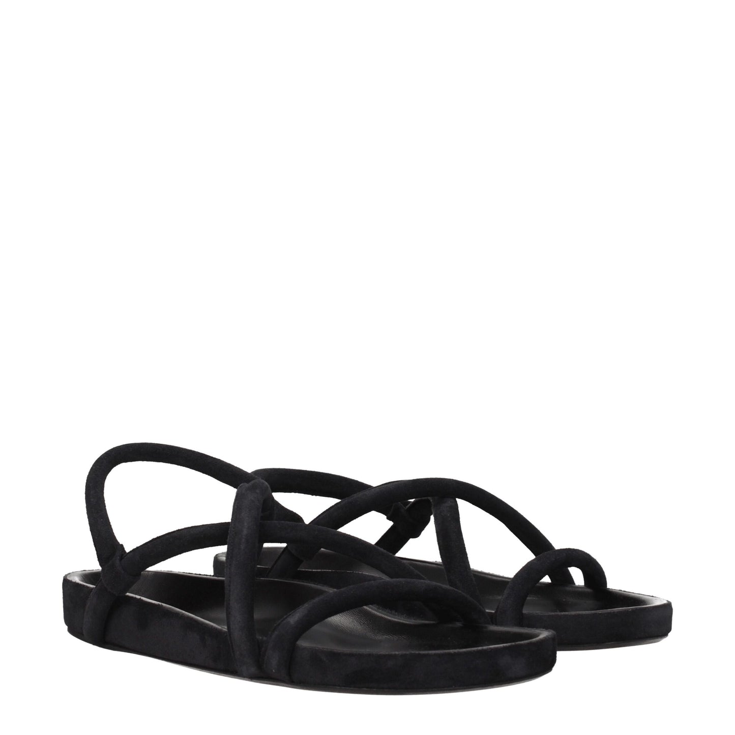 Sandales plates en cuir noir Isabel Marant