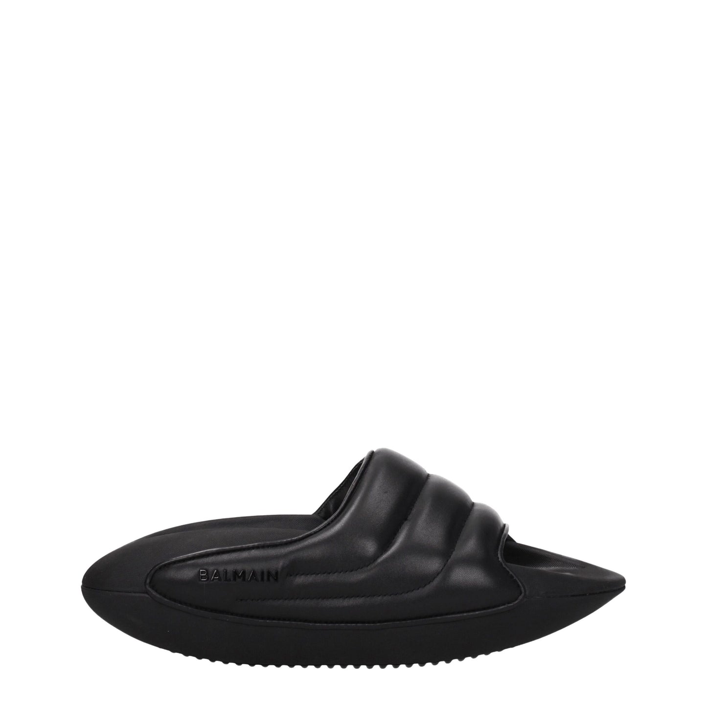Sandales-chaussons en cuir noir Balmain