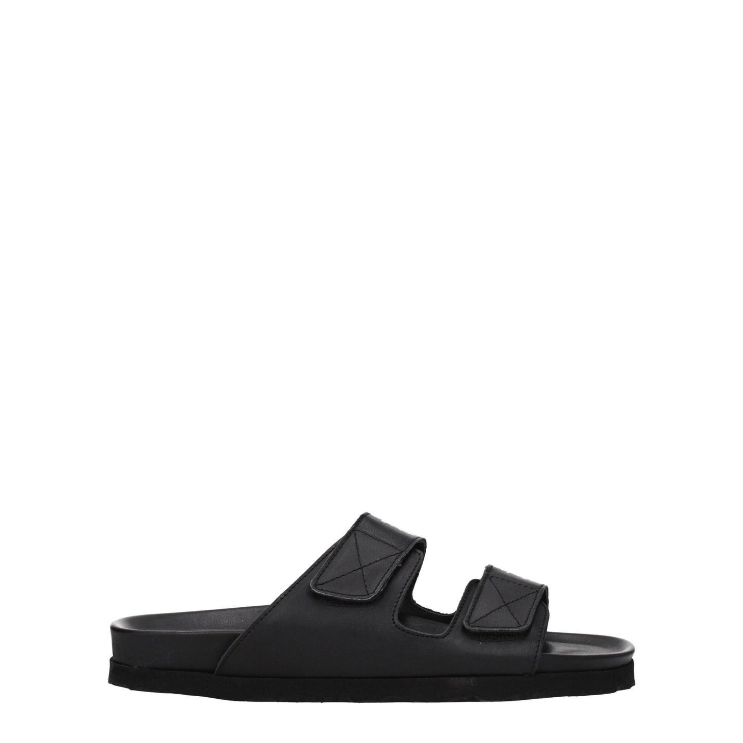 Sandales-chaussons en cuir noir Palm Angels