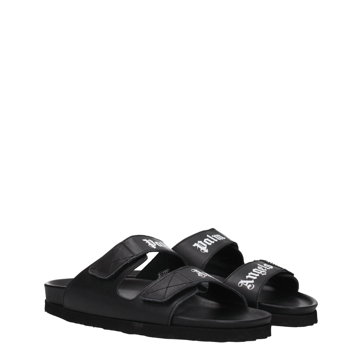 Sandales-chaussons en cuir noir Palm Angels