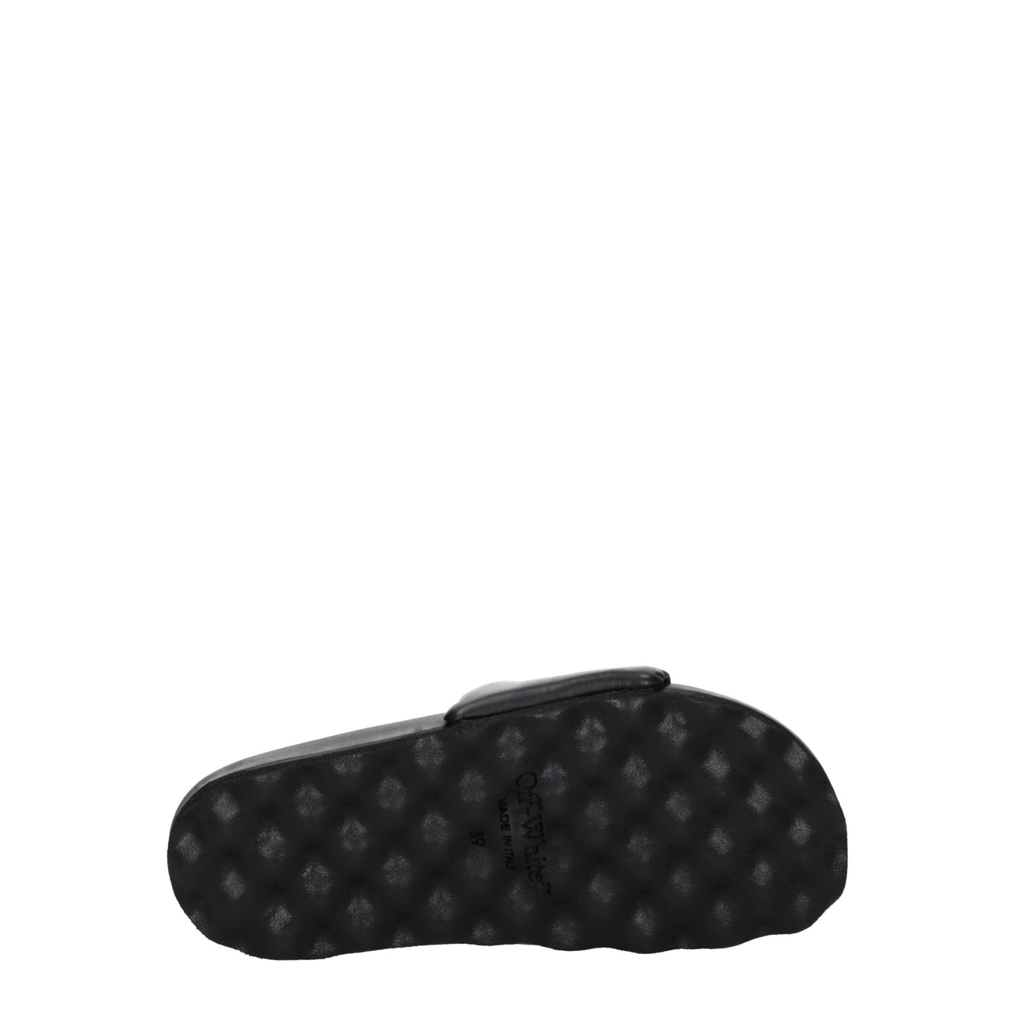 Sandales-chaussons en cuir blanc cassé et noir