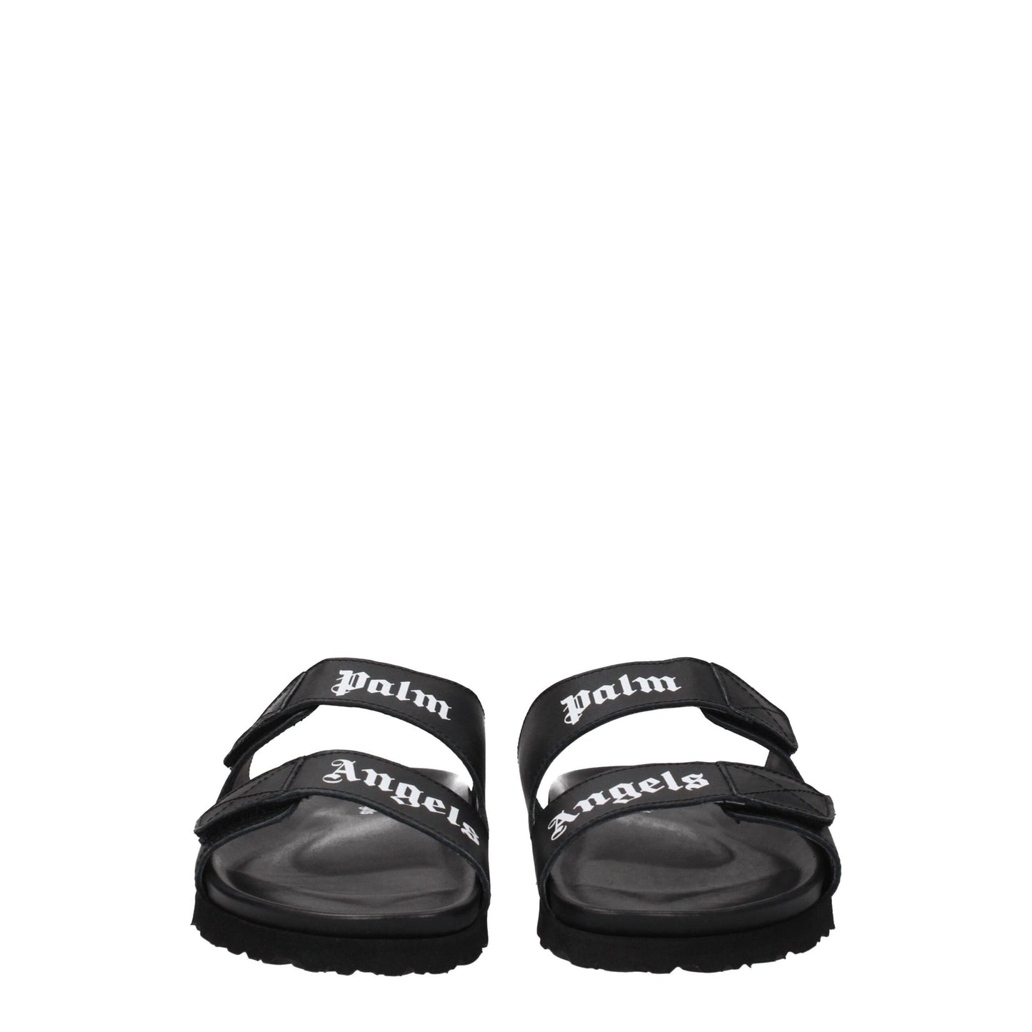 Sandales-chaussons en cuir noir Palm Angels