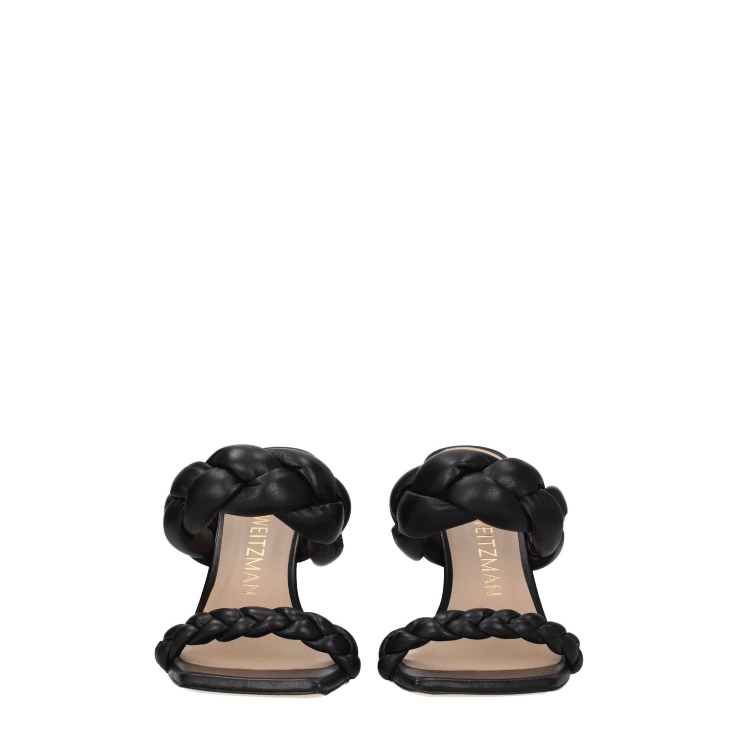 Sandales à talons aiguilles en cuir noir de Stuart Weitzman