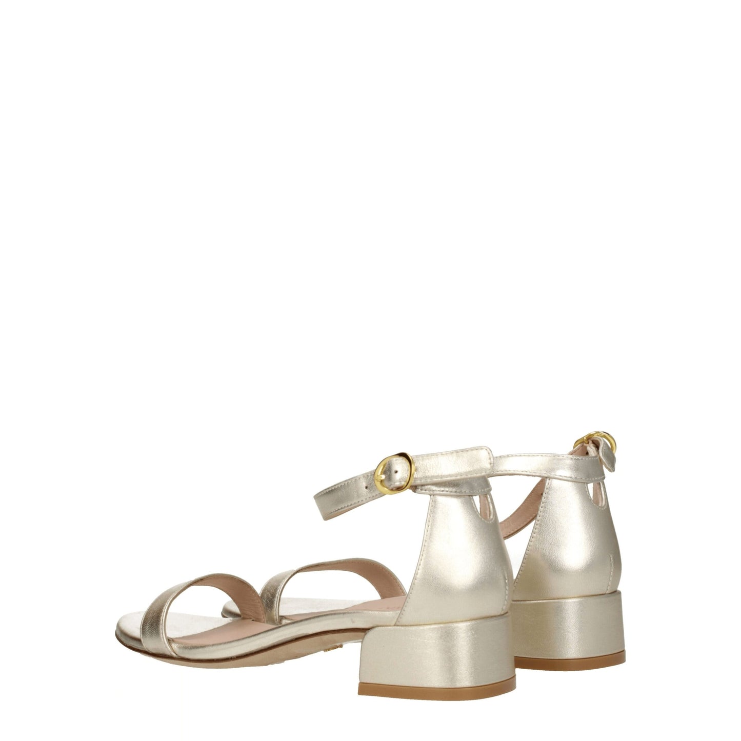 Gouden leren platte sandalen van Stuart Weitzman