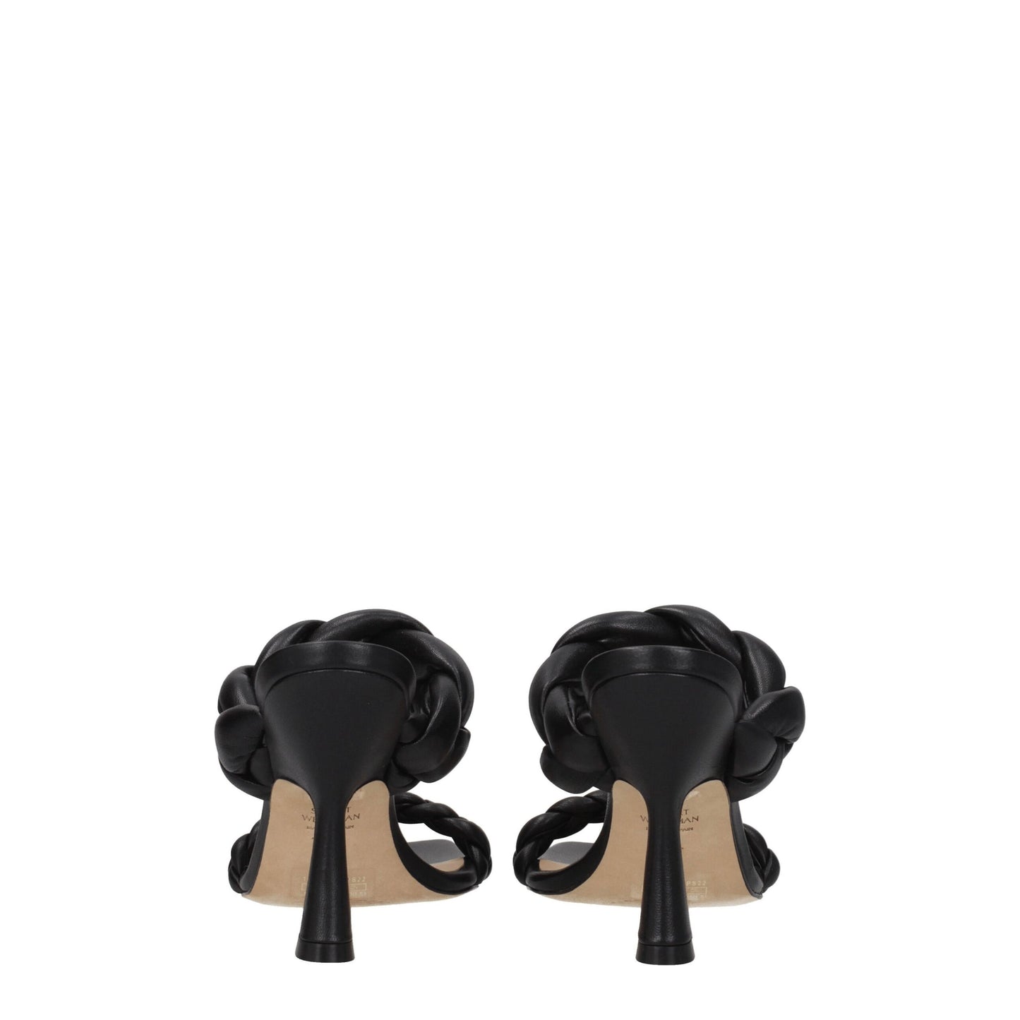 Sandales à talons aiguilles en cuir noir de Stuart Weitzman