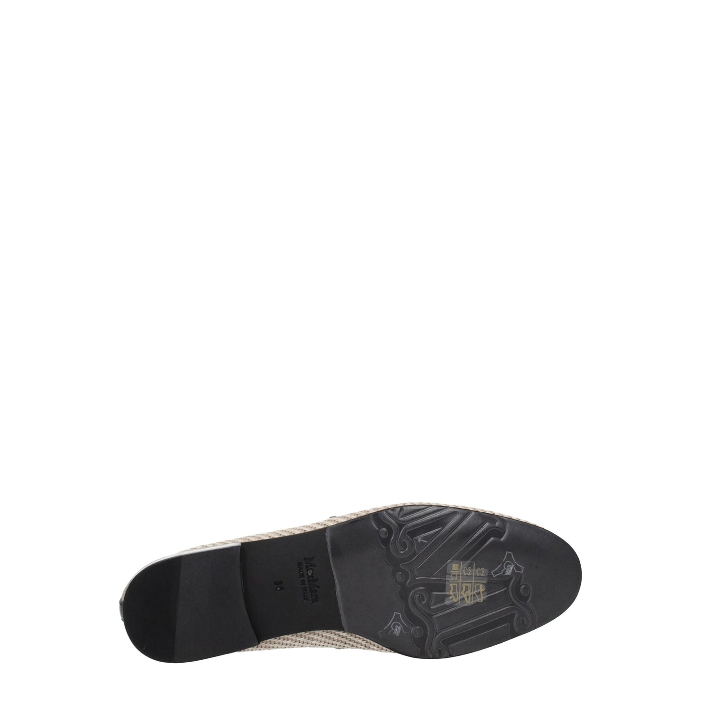 Max Mara Beige Fabric Slip-On Loafers