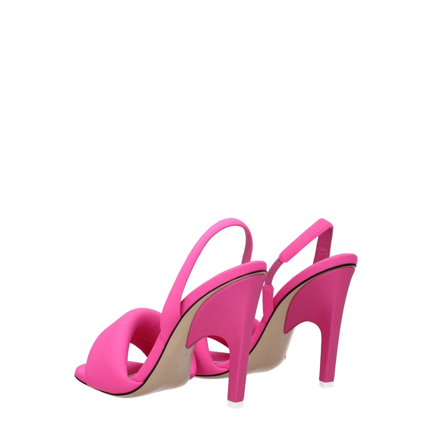 De Attico roze stiletto hakken sandalen van stof