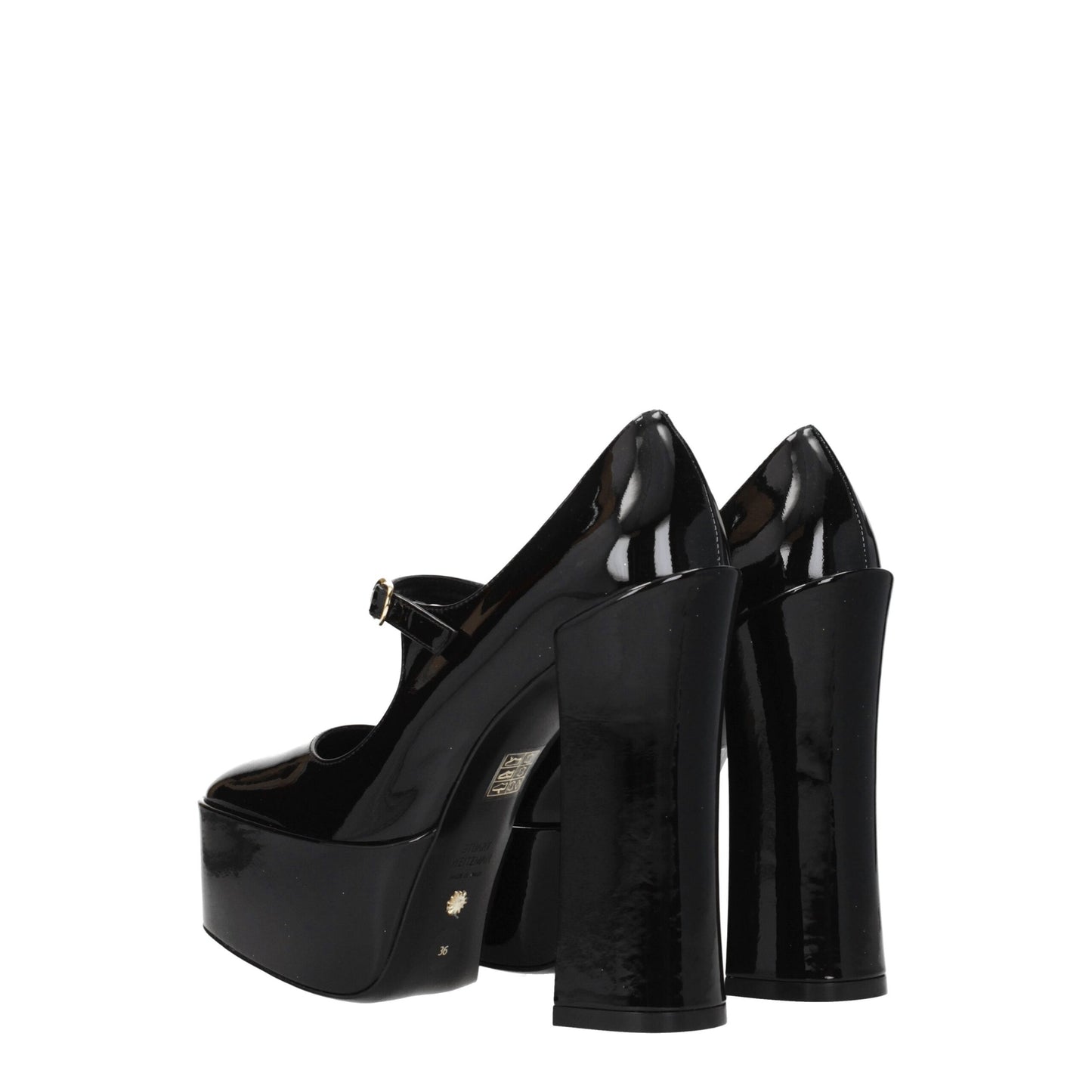 Stuart Weitzman zwarte leren pumps met plateauzool