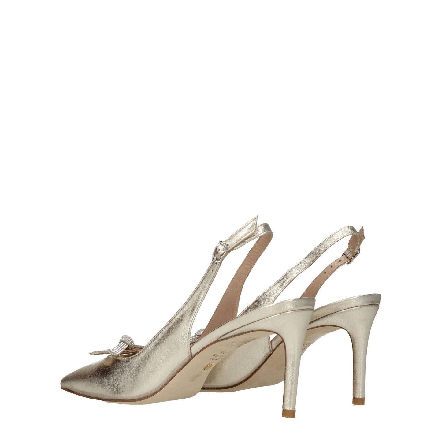 Gouden leren stiletto sandalen van Stuart Weitzman
