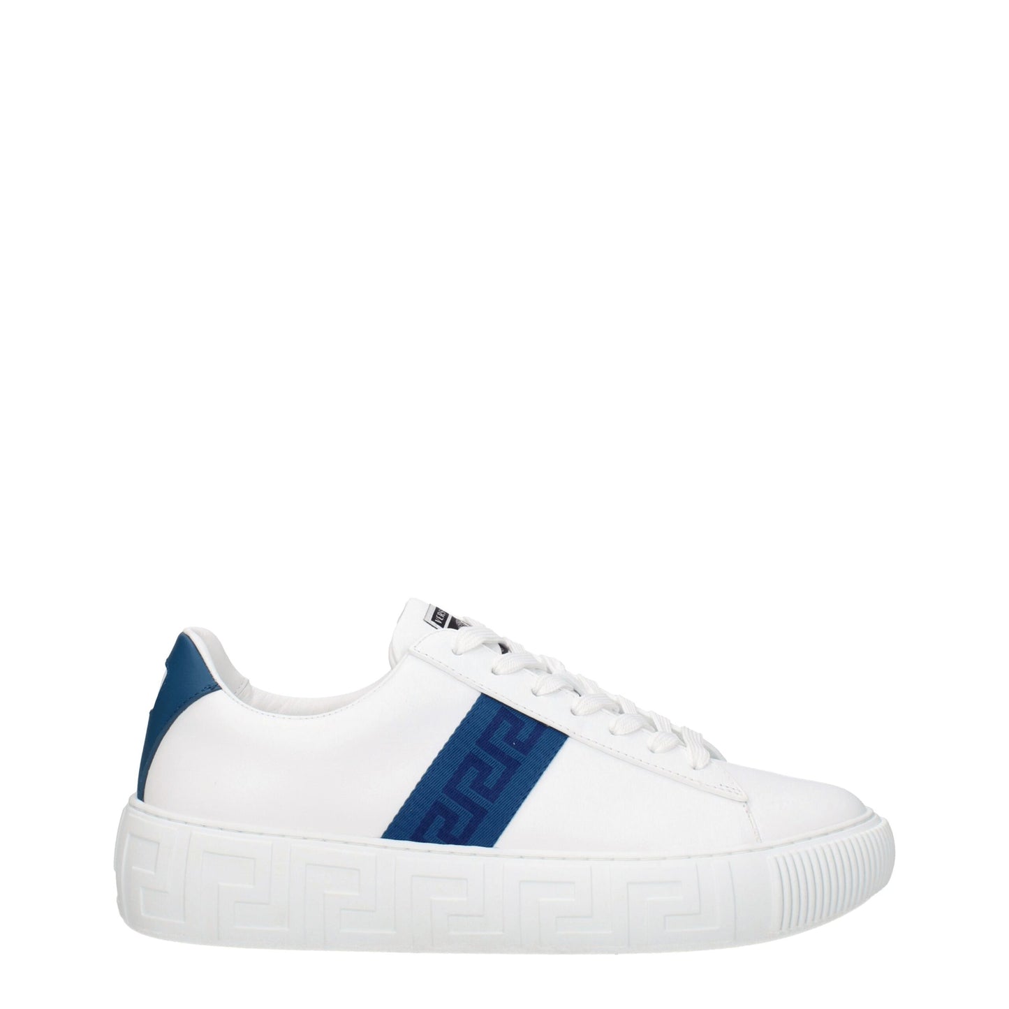 Baskets basses en cuir blanc Versace