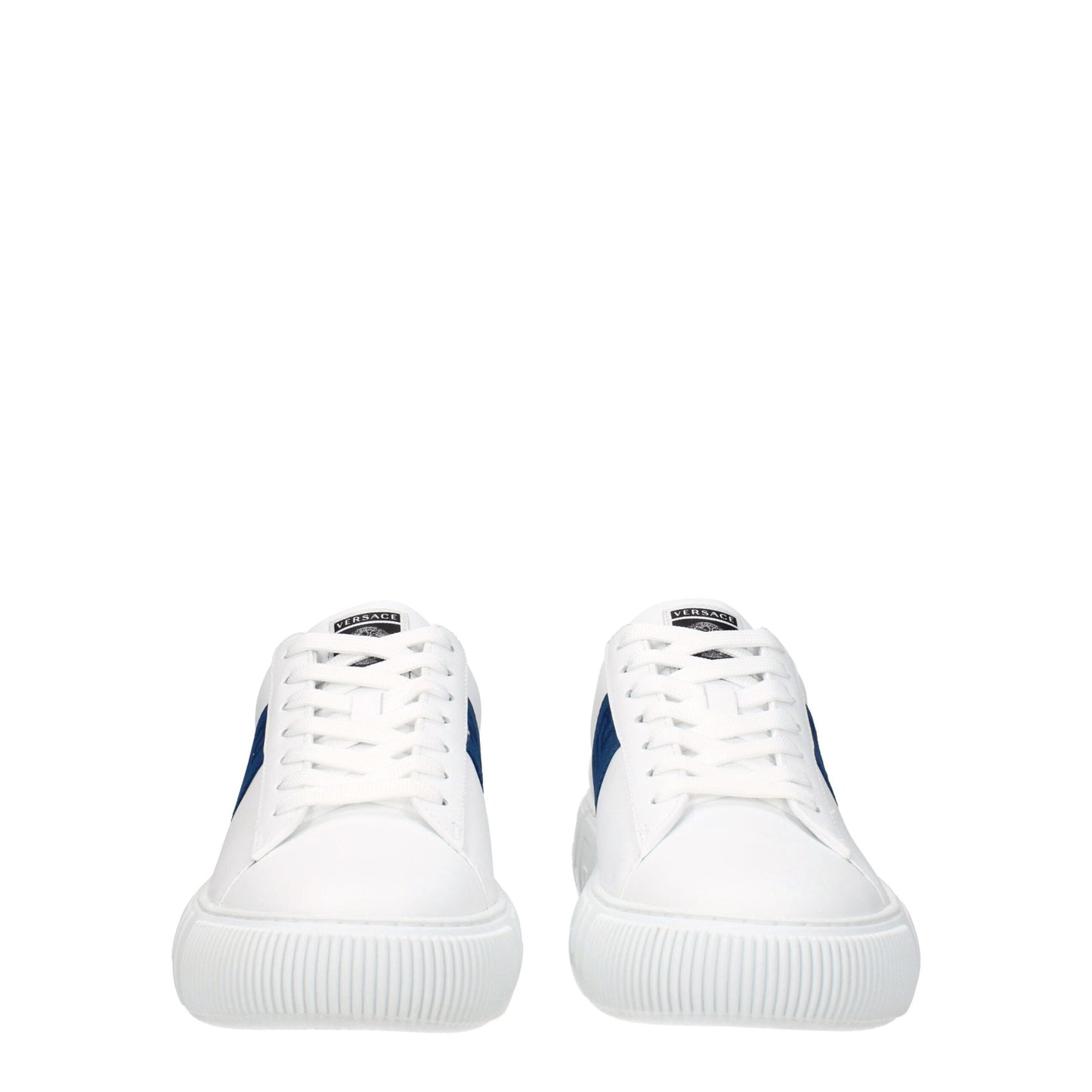 Baskets basses en cuir blanc Versace