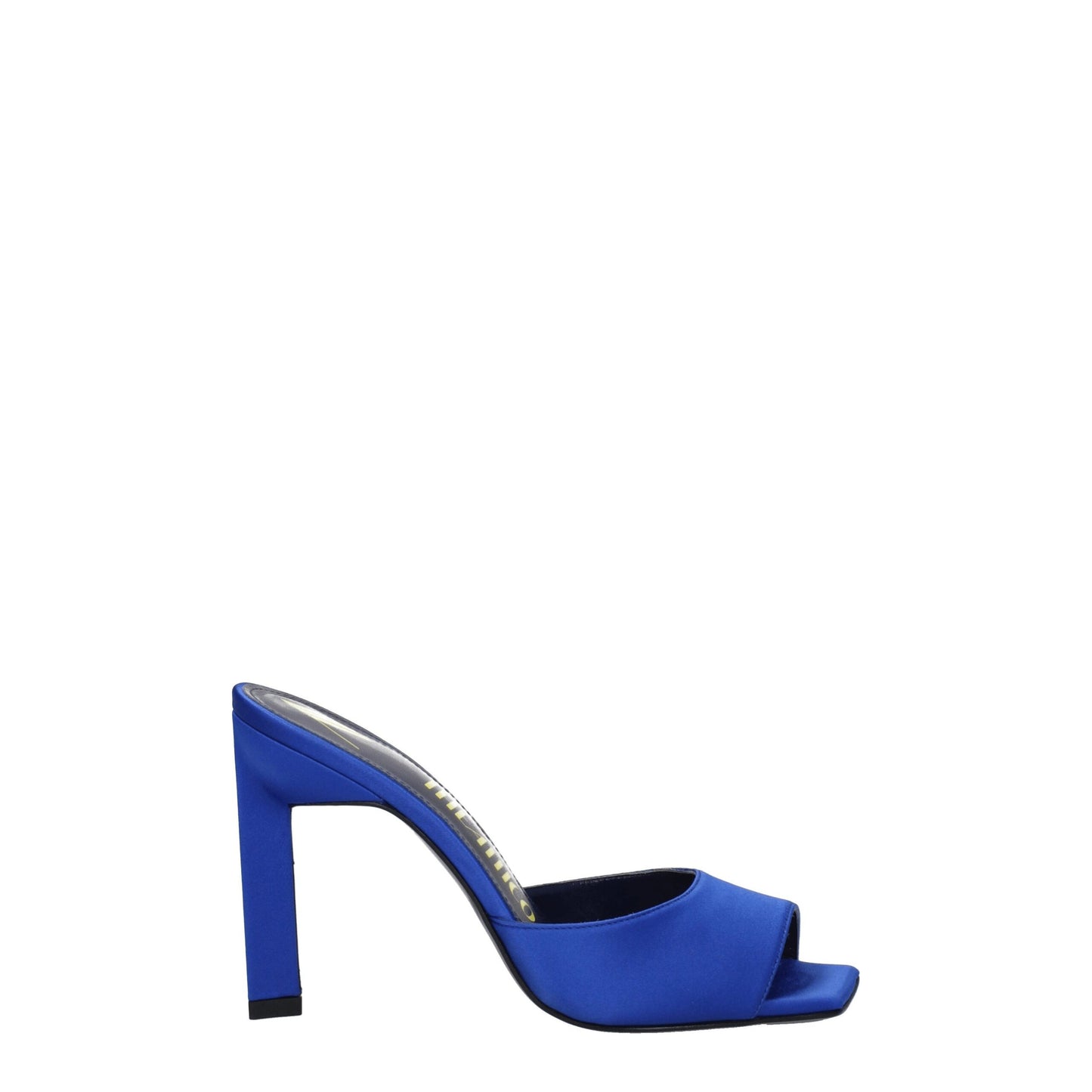 De Attico blauwe satijnen stilettohak-sandalen