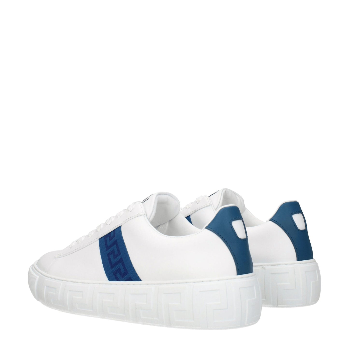 Baskets basses en cuir blanc Versace