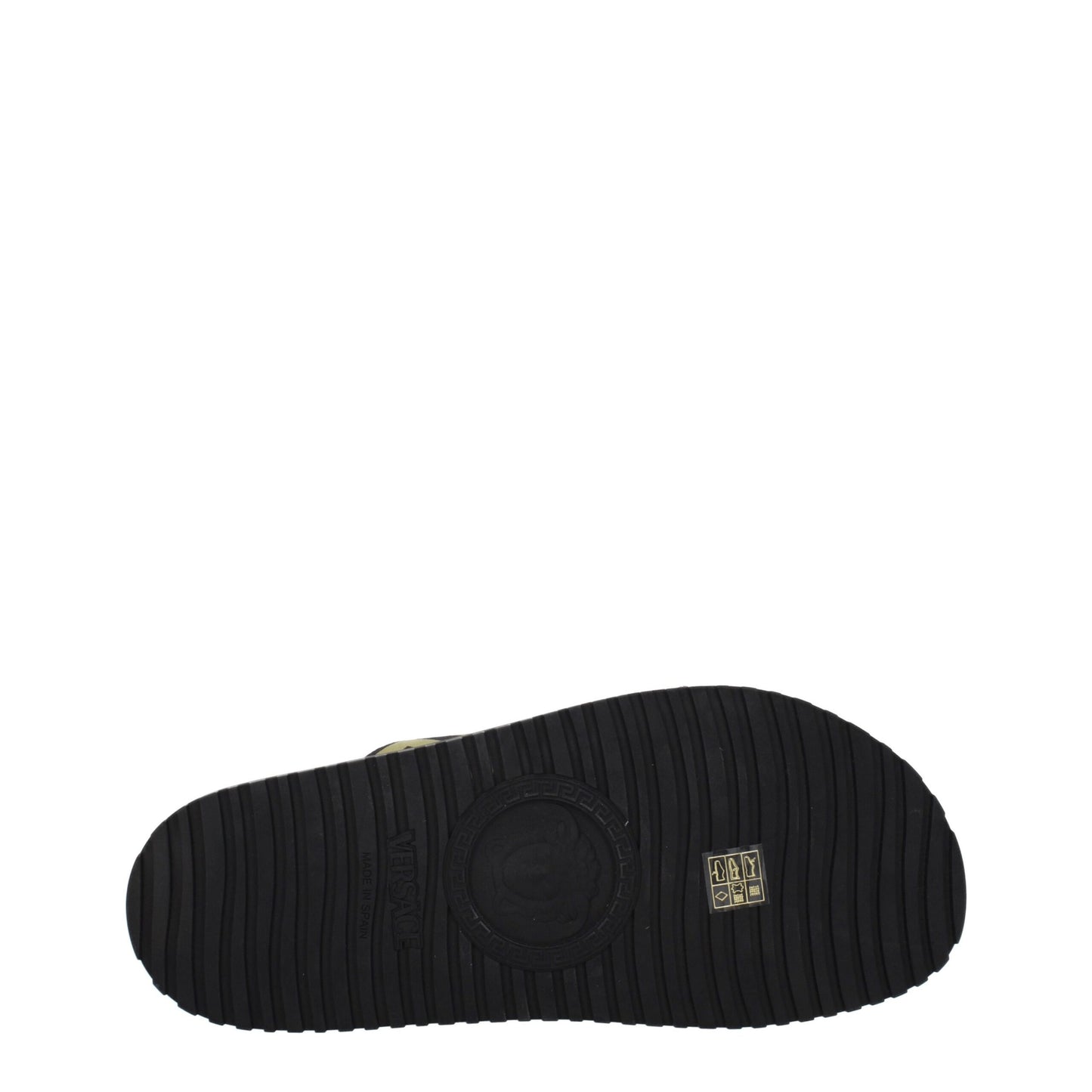 Sandales-chaussons en tissu noir Versace