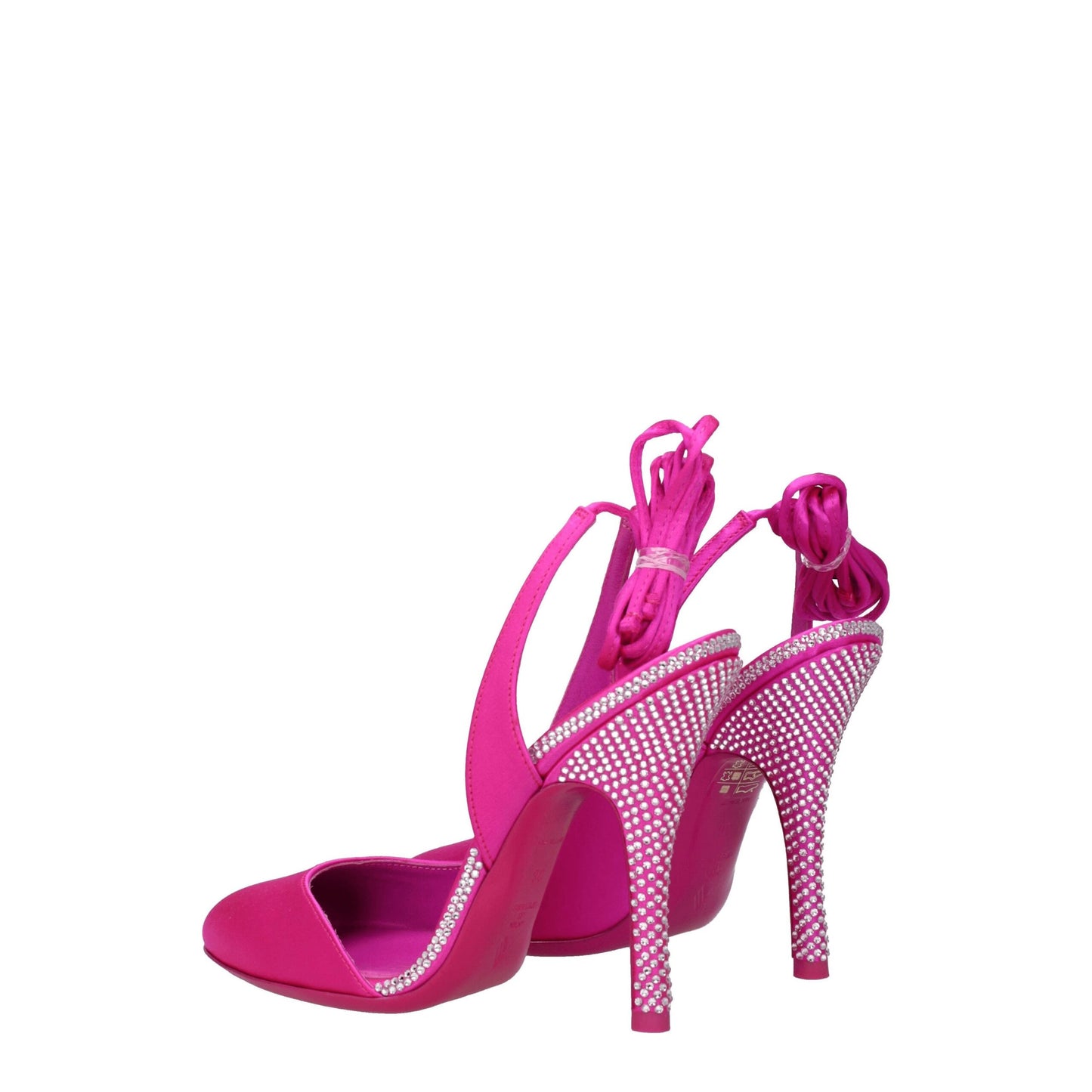 De Attico roze satijnen stilettohak-sandalen