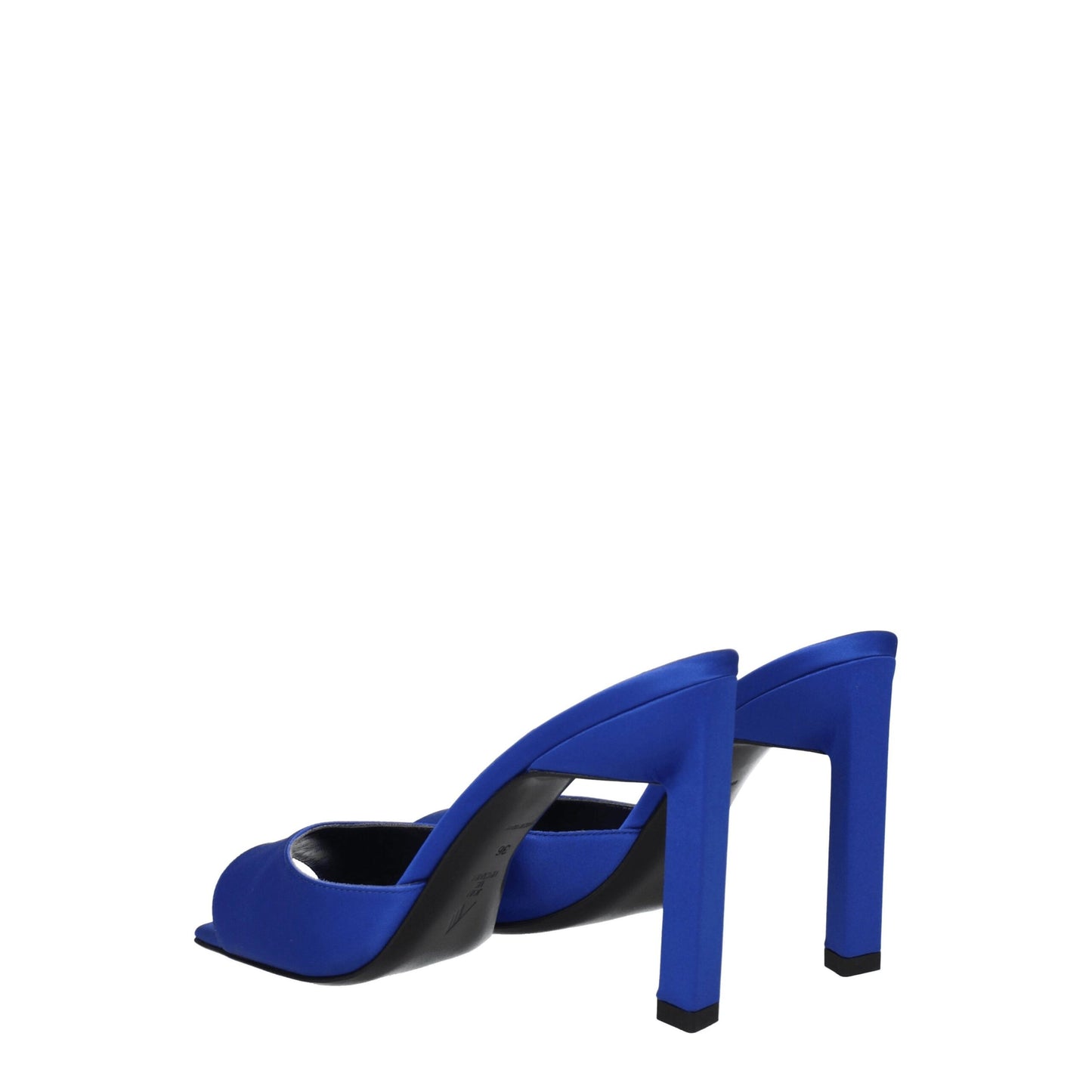 De Attico blauwe satijnen stilettohak-sandalen