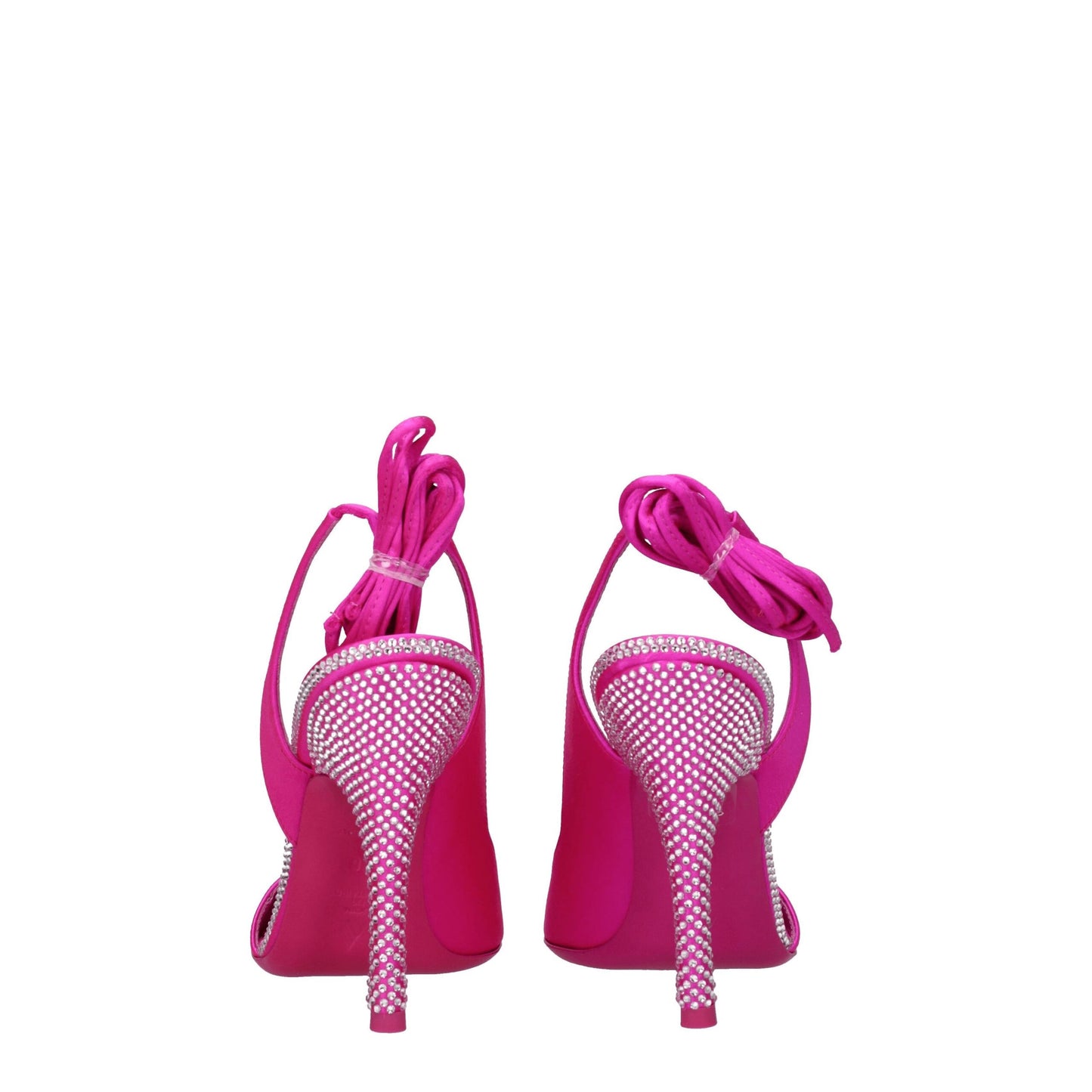 De Attico roze satijnen stilettohak-sandalen