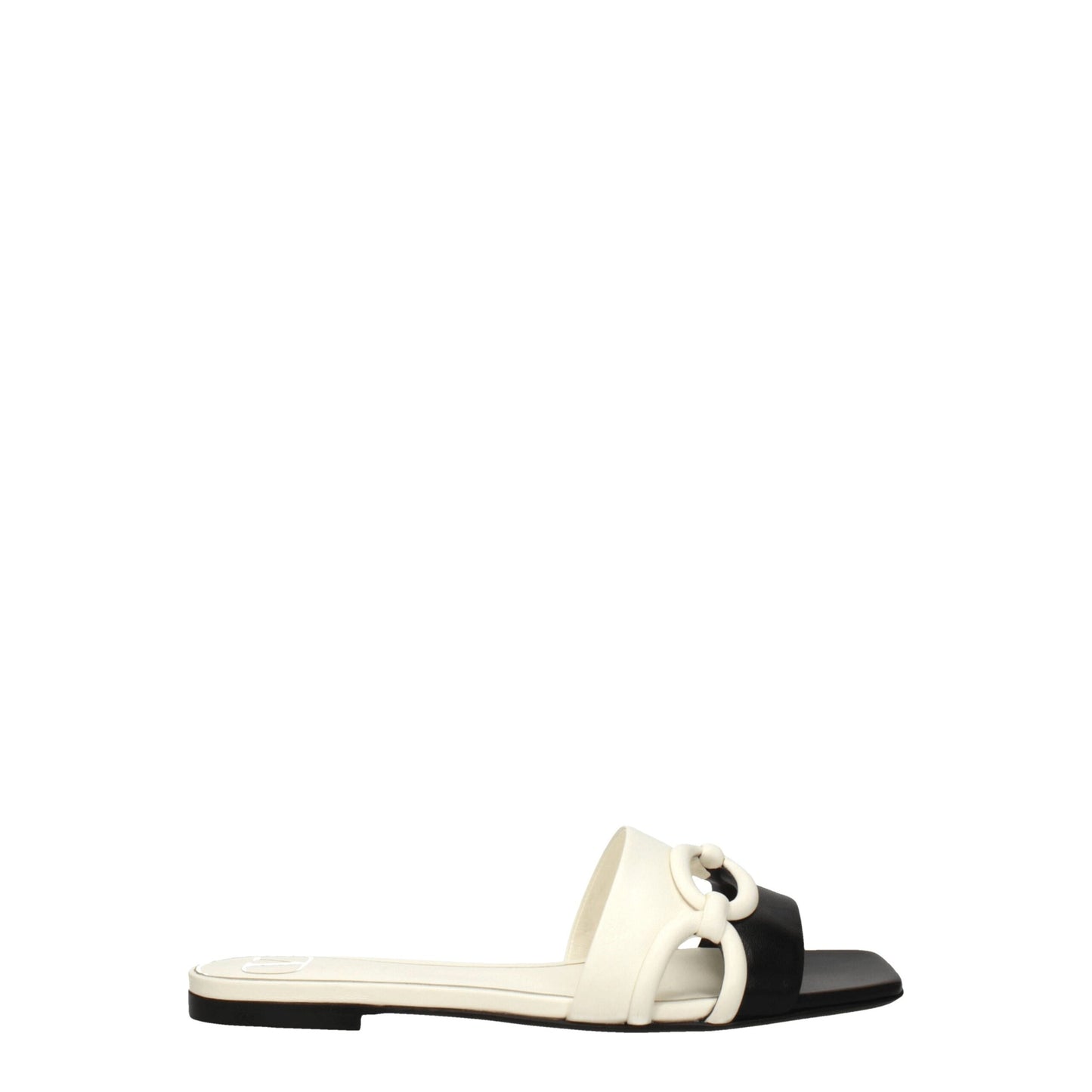 Valentino Garavani Zwarte Lederen Slippersandalen