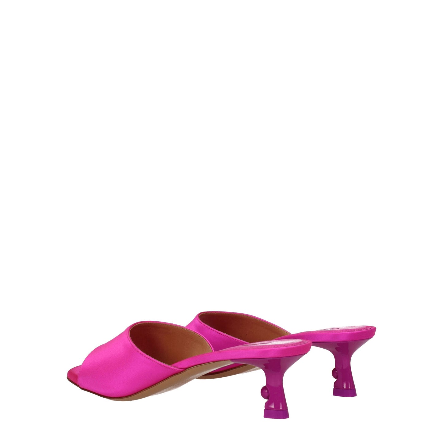 Sandaal met stilettohak in off-white roze satijn