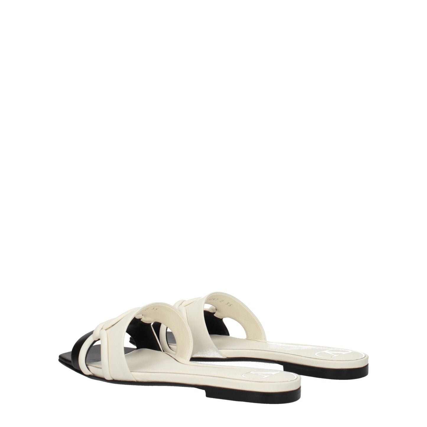 Valentino Garavani Zwarte Lederen Slippersandalen