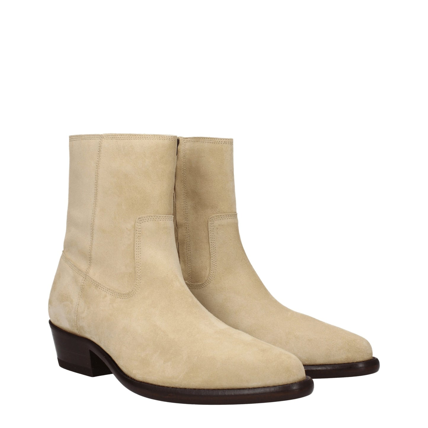Bottes de cheville en cuir beige d'Isabel Marant