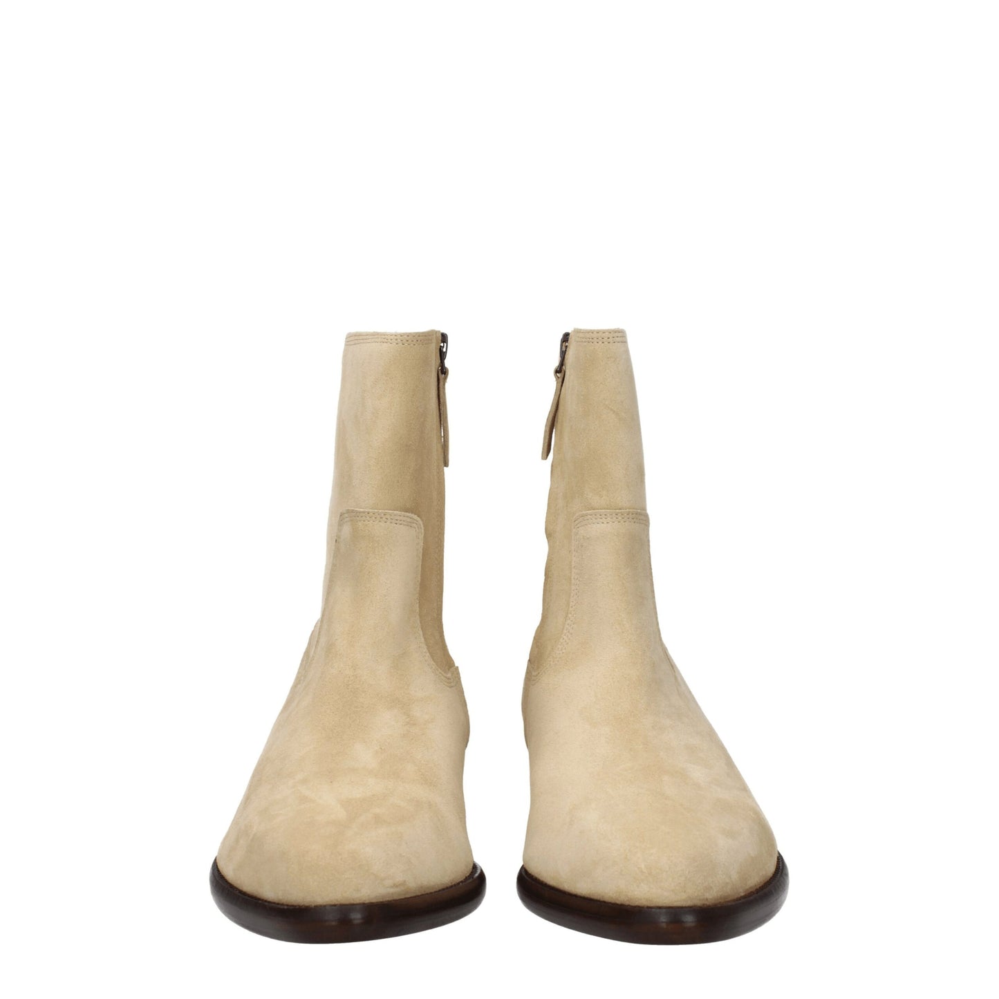 Bottes de cheville en cuir beige d'Isabel Marant