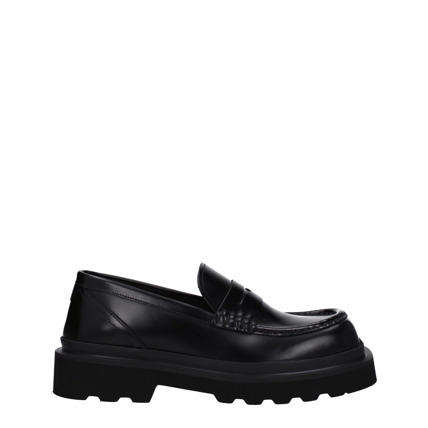 Mocassins à enfiler en cuir noir de Dolce & Gabbana