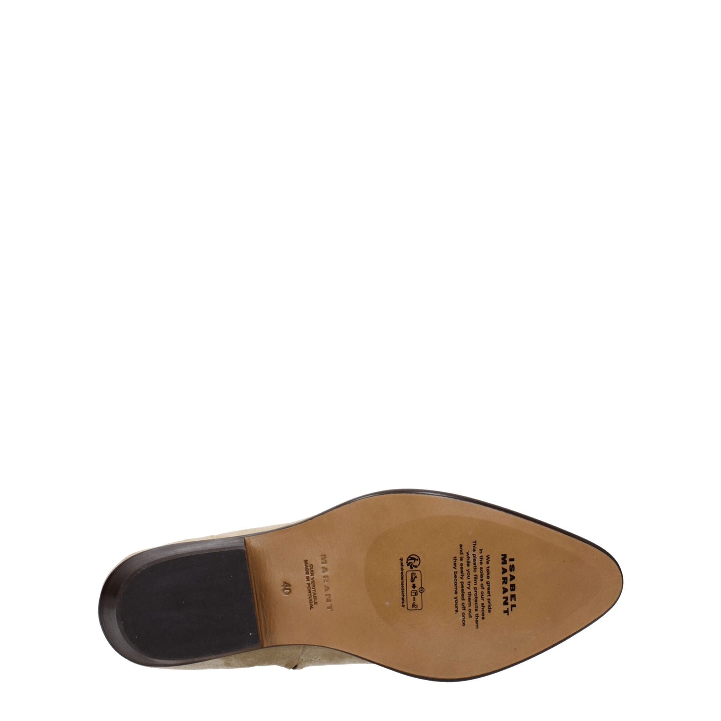 Bottes de cheville en cuir beige d'Isabel Marant