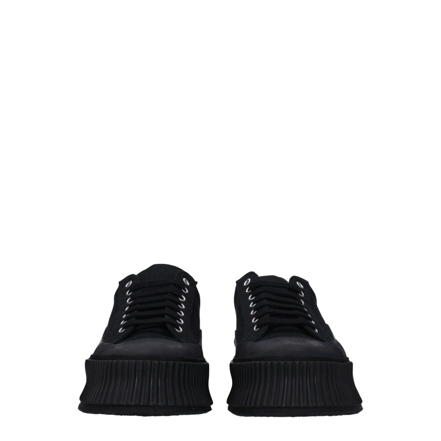 Sneakers à plateforme en tissu noir de Jil Sander