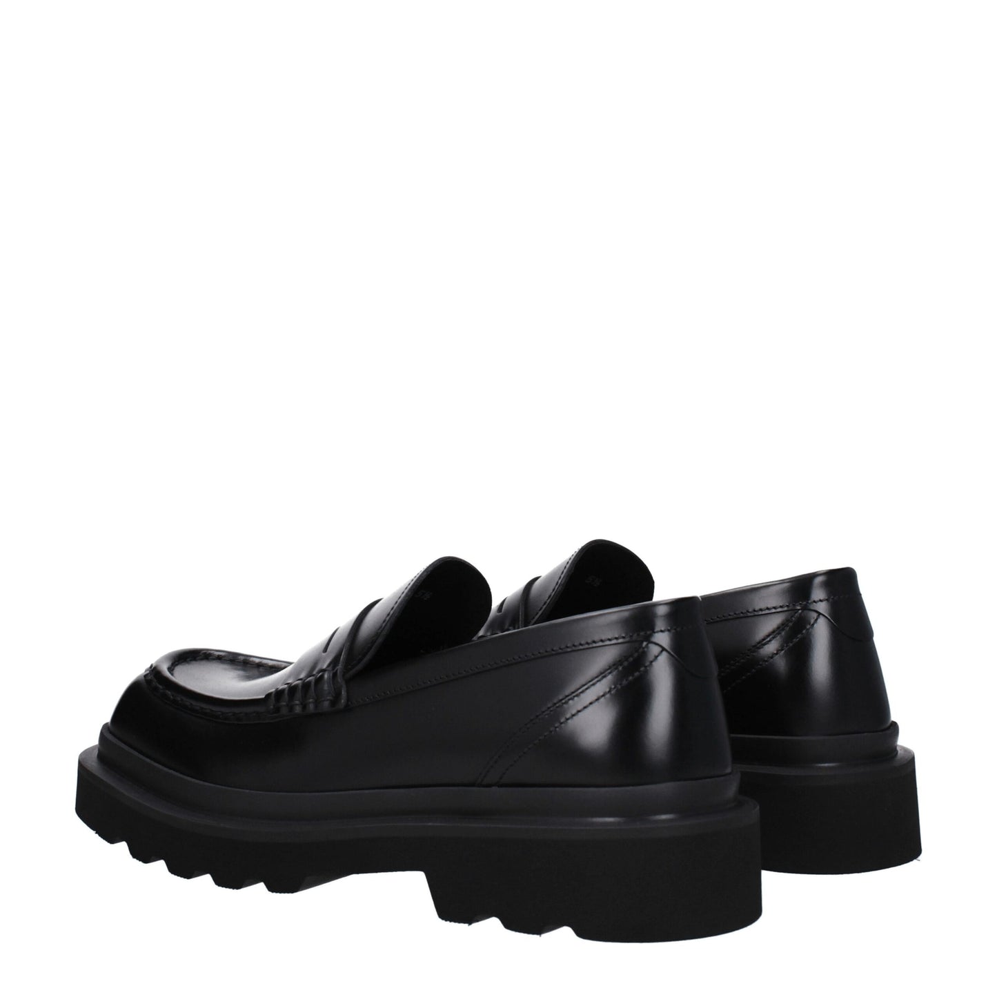 Mocassins à enfiler en cuir noir de Dolce & Gabbana