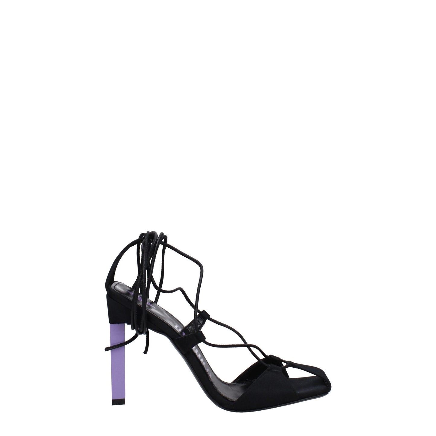 De Attico zwarte stiletto hakken sandalen van stof