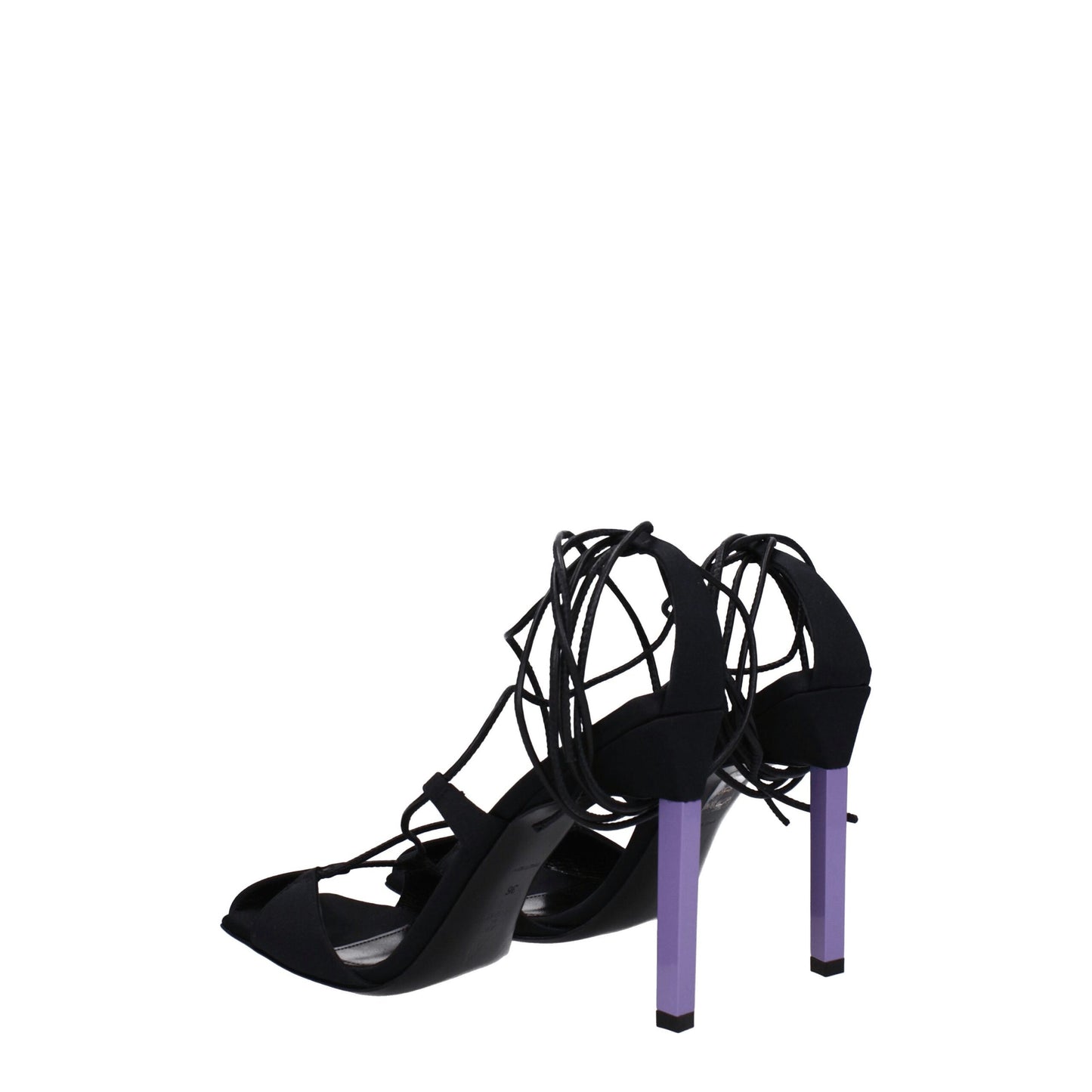 De Attico zwarte stiletto hakken sandalen van stof