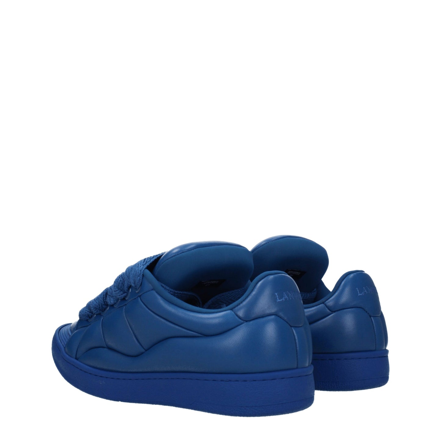 Baskets basses en cuir bleu Lanvin