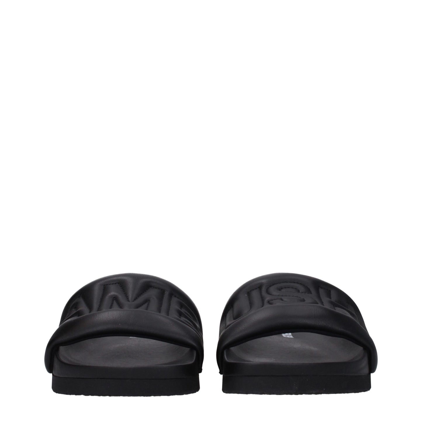 Sandales-chaussons en cuir noir Ambush