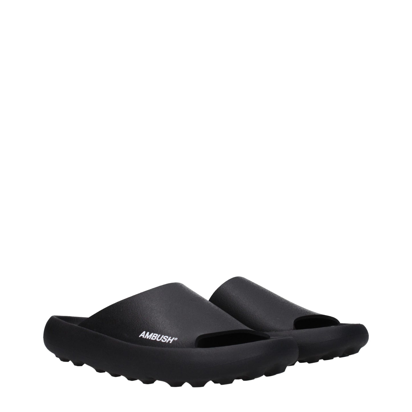 Sandales-pantoufles en coton noir Ambush