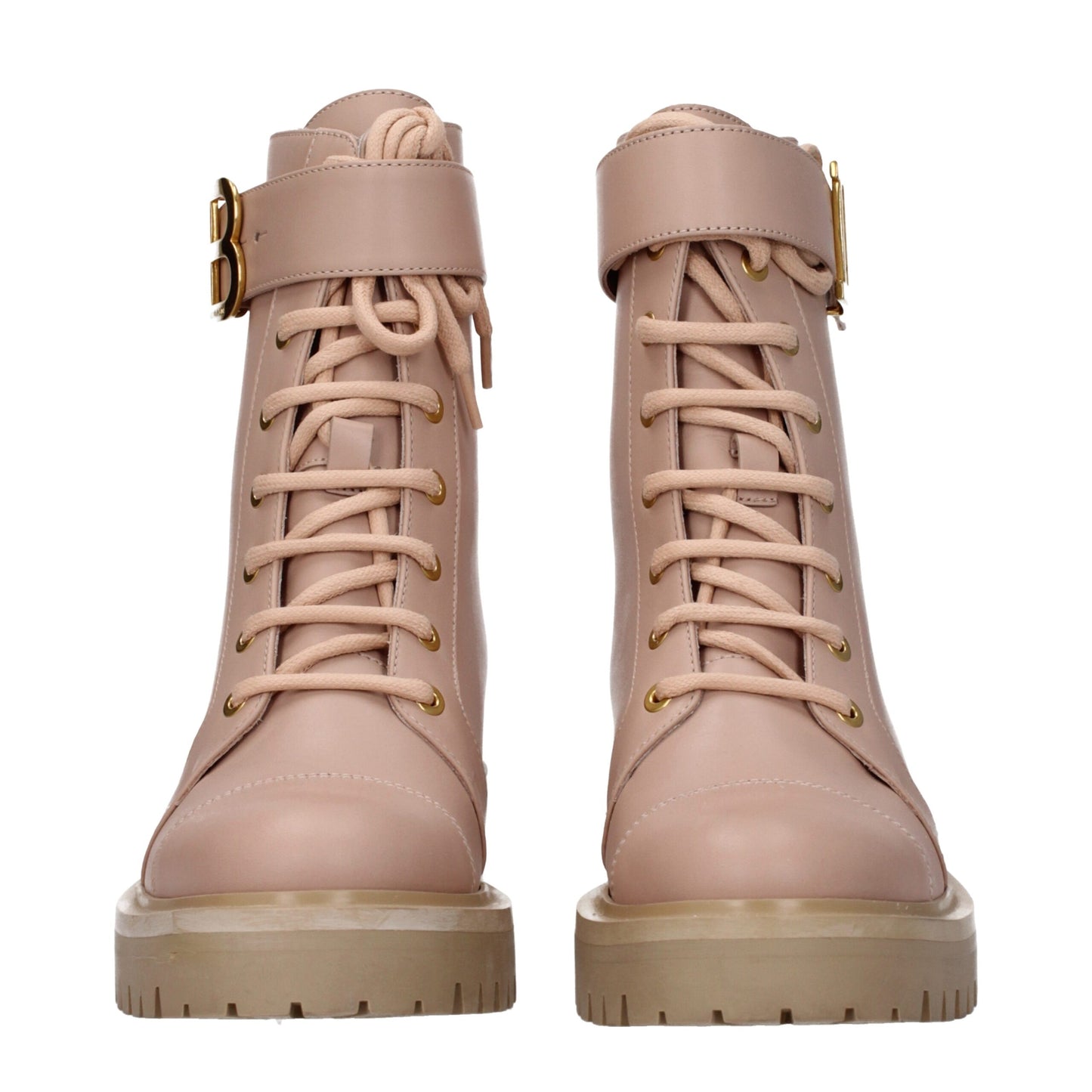 Ankle boots van beige leer van Balmain