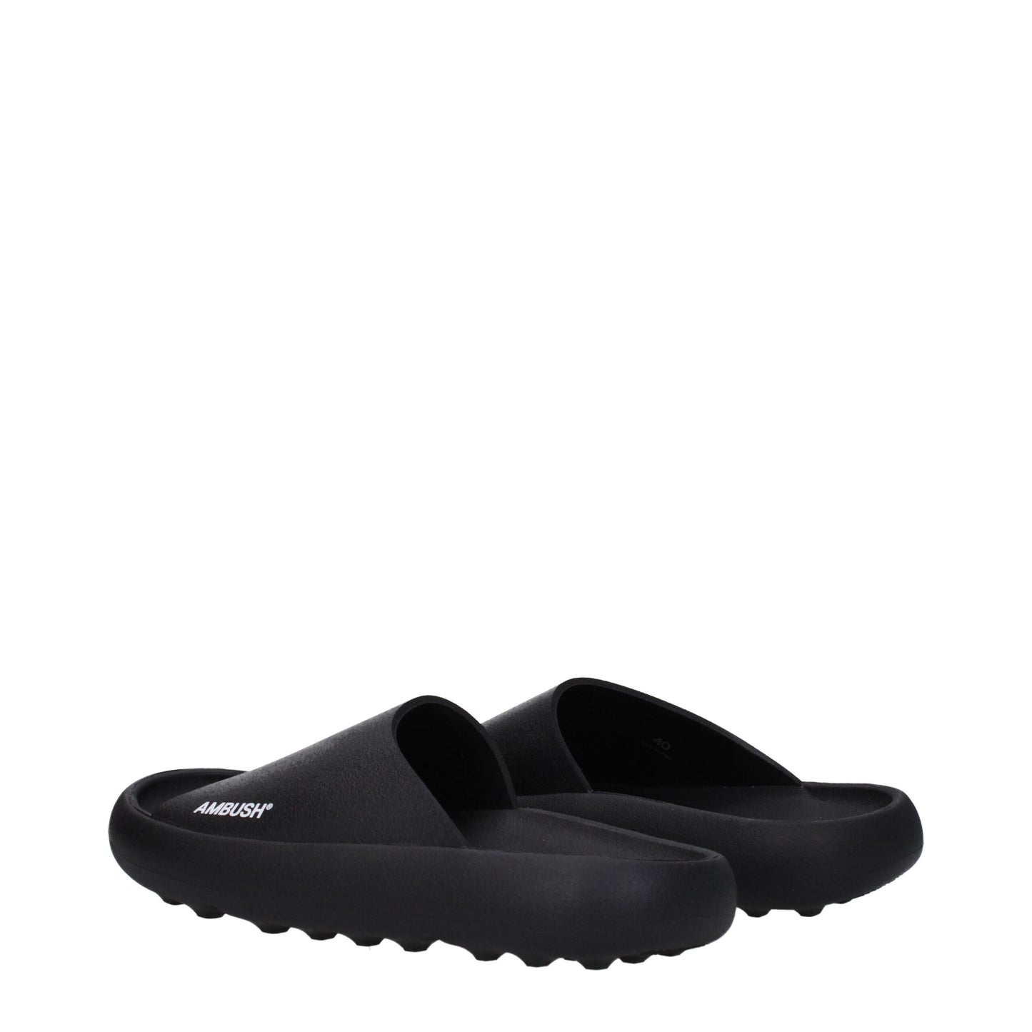 Sandales-pantoufles en coton noir Ambush