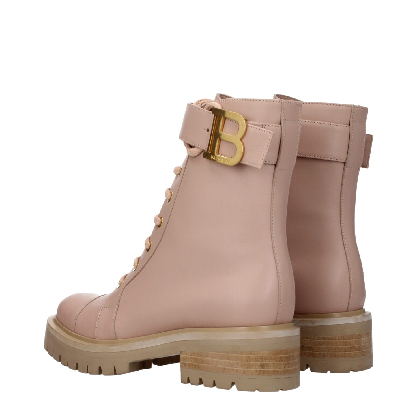 Ankle boots van beige leer van Balmain