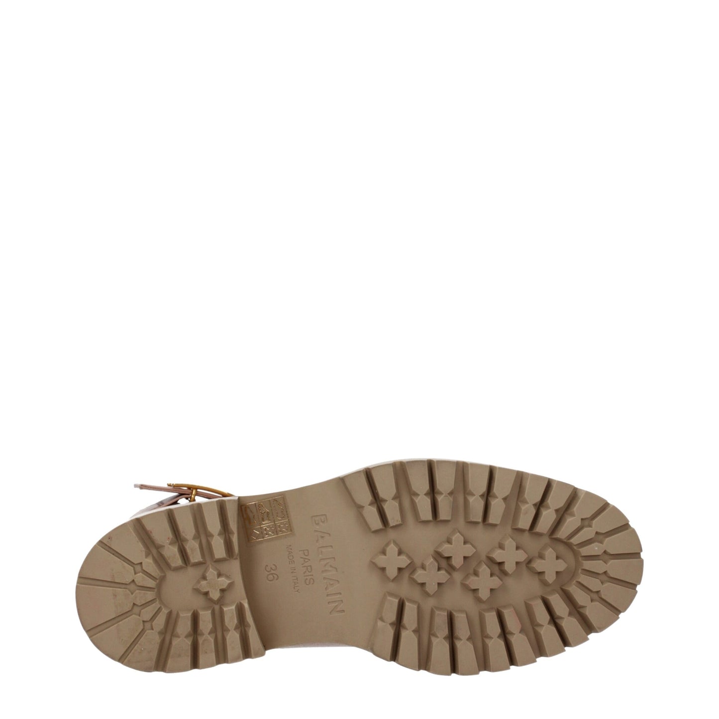 Bottines en cuir beige de Balmain